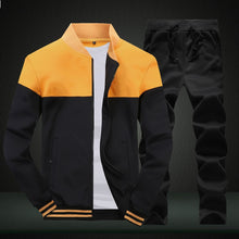 Load image into Gallery viewer, 2019 New Men Sets Fashion Sporting Suit Brand Patchwork Zipper Sweatshirt +Sweatpants Mens Clothing 2 Pieces Sets Slim Tracksuit

