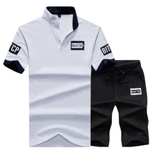 Load image into Gallery viewer, 2019 New Men Sets Fashion Sporting Suit Brand Patchwork Zipper Sweatshirt +Sweatpants Mens Clothing 2 Pieces Sets Slim Tracksuit
